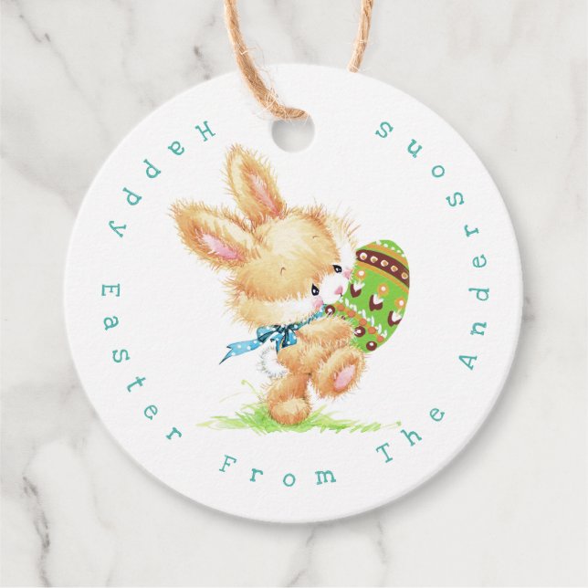 Osterhasen Lieferung Personalisiert Name / Ferien Geschenkanhänger (Vorderseite)