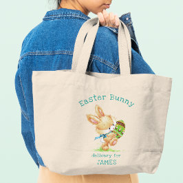 Osterhasen Lieferung Personalisiert Name / Ferien Jumbo Stoffbeutel