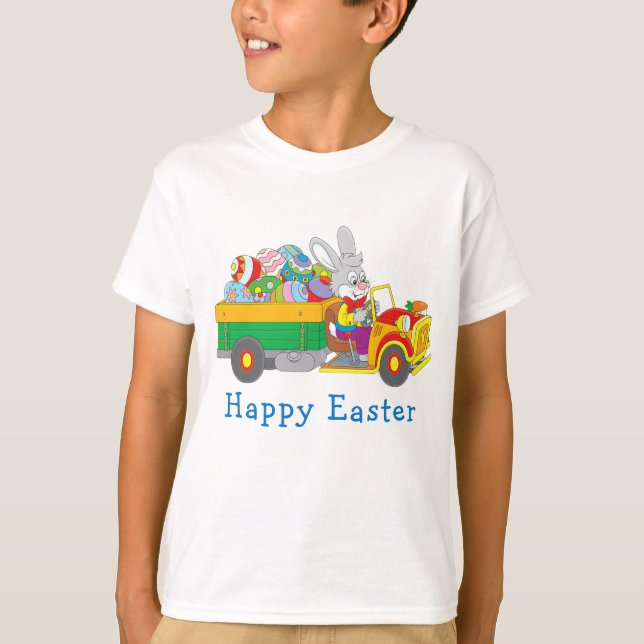 Osterhasen Lieferwagen T-Shirt (Vorderseite)