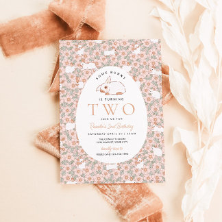 Osterhasen Mädchen 2. Geburtstag Einladung