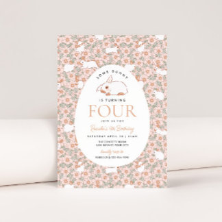 Osterhasen Mädchen 4. Geburtstag Einladung