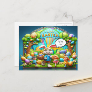 Osterhasen magisches Land Feiertagspostkarte
