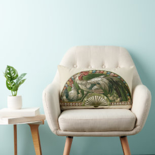 Osterhasen mit Hühnern, Vintage Art Nouveau Lendenkissen
