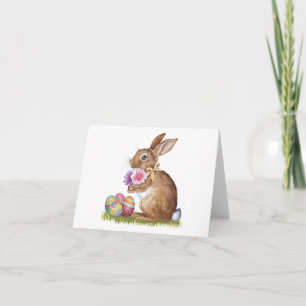 Osterhasen mit Ostereiern BLANK Karte