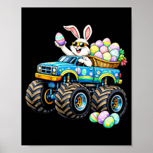Osterhasen-Monstertruck-Eier-Hase-Jungen Poster