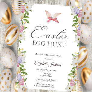 Osterhasen-Ohren-Blumen-Brunch & Bubbly Einladung