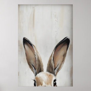 Osterhasen-Ohren-Druck, Frühling-Hase-Cottagecore Poster