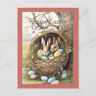 Osterhasen-Oster-Eier Wald Feiertagspostkarte