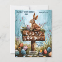 Osterhasen - Ostereier - Einladung