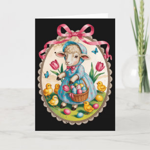 Osterhasen-Ostereier-Suche Lamm Vintage Frühling R Karte