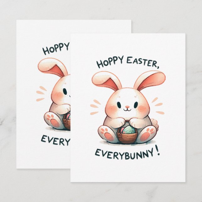 Osterhasen Ostern, Jedermann! Begleitkarte (Vorne/Hinten)