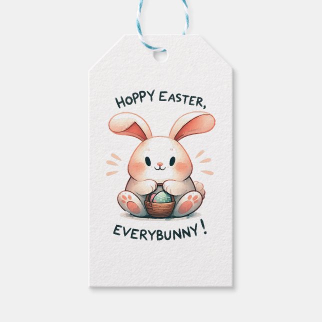Osterhasen Ostern, Jedermann! Geschenkanhänger (Vorderseite)