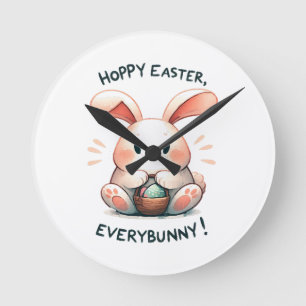 Osterhasen Ostern, Jedermann! Runde Wanduhr