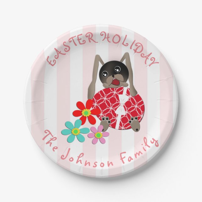 Osterhasen, Ostern Pappteller (Vorderseite)