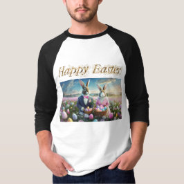 Osterhasen-Paar mit Ostereiern Happy Oster T-Shirt
