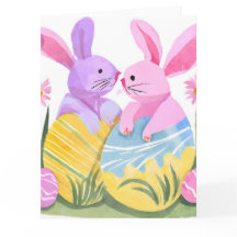 Osterhasen | Pastell-Wasserfarbe