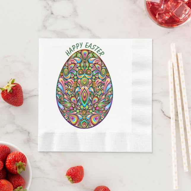 Osterhasen-Psychedel-Design Kinder Bio-T-Shirt Serviette (Beispiel)