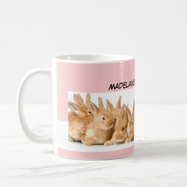 Osterhasen-Rosa personalisiert Tasse (Links)