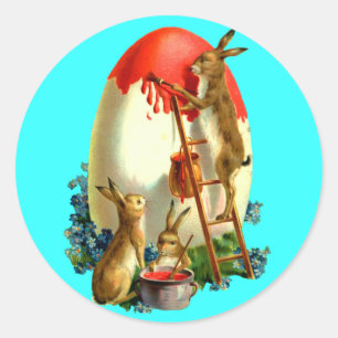 Osterhasen Runder Aufkleber