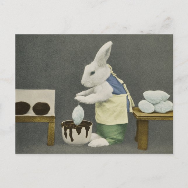 Osterhasen Schokoladeneier Postkarte (Vorderseite)