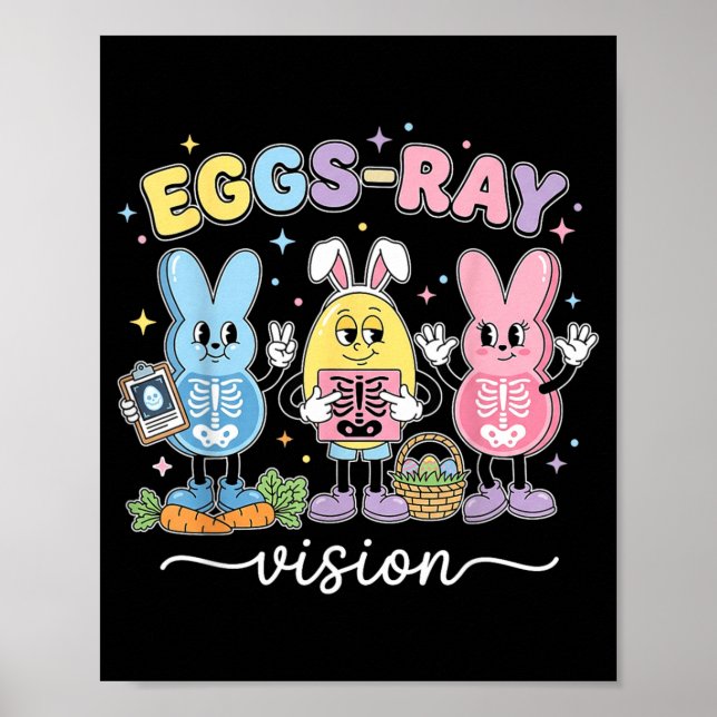 Osterhasen-Technologe Bunny Röntgen-Rad-Krankensch Poster (Vorne)