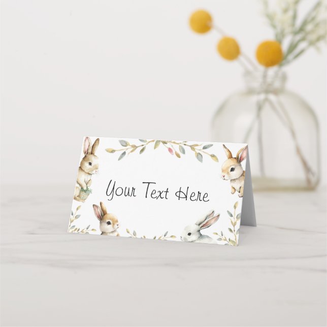 Osterhasen Thema Gedeckte Platzkarte (Vorderseite)