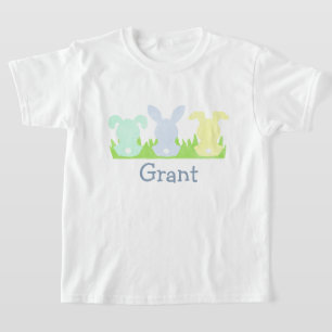 Osterhasen-Trio, pastellfarbene Wasserfarbenjungen T-Shirt