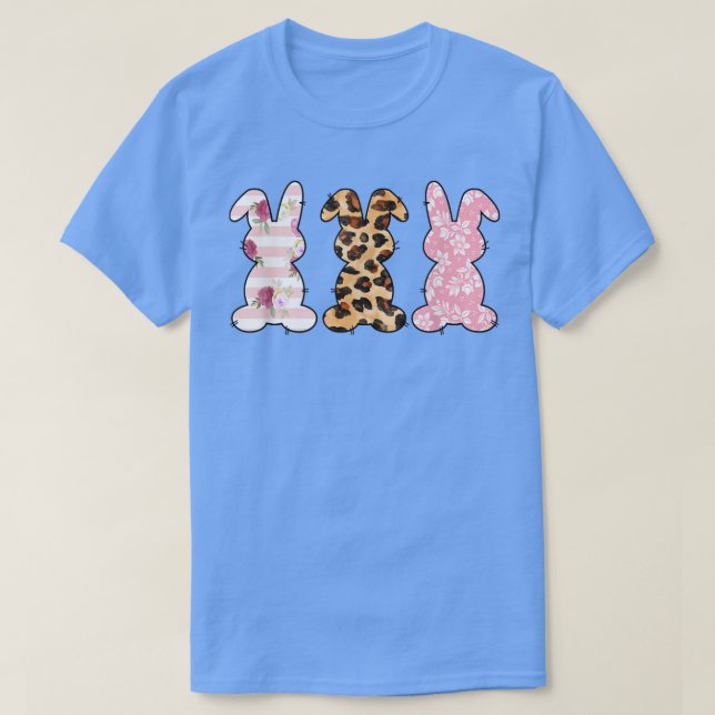 Osterhasen Trio Rabbit Leopard Matching Niedlich T-Shirt (Design vorne)