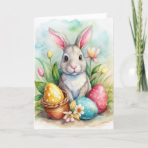 Osterhasen und bemalte Eier