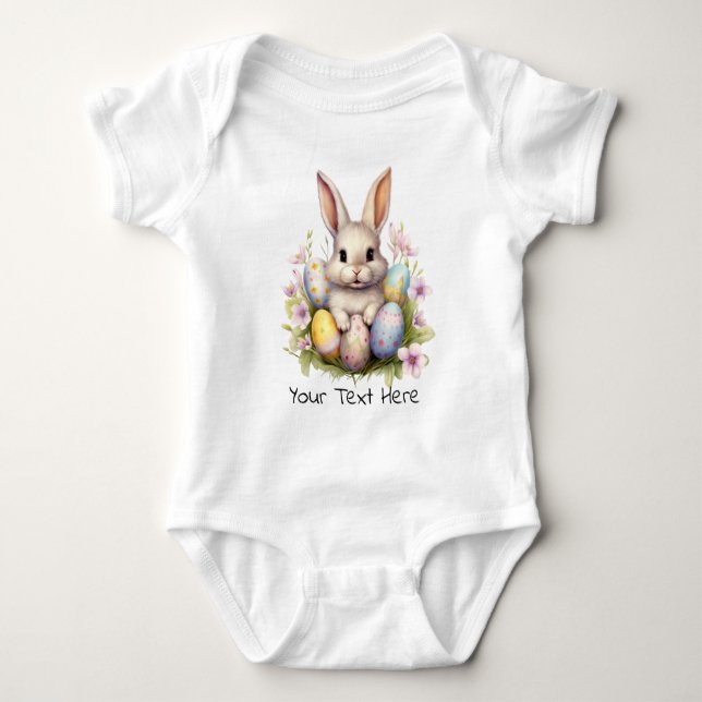 Osterhasen- und Ostereier Baby Strampler (Vorderseite)