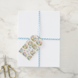 Osterhasen und Ostereier in Pastell Blumen und Sch Geschenkanhänger