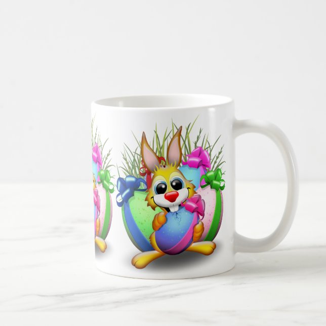 Osterhasen Witzig und Süße Figur Bitten an Eg Kaffeetasse (Rechts)