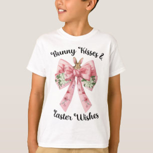 Osterhasen-Wünsche Coquette Rosa Schleife Blumen D T-Shirt