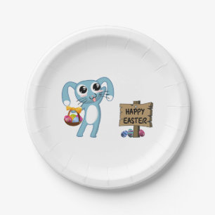 Osterhasen wünscht Frohe Ostern Pappteller