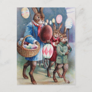 Osterhasenlaternen-Hasenparade Feiertagspostkarte