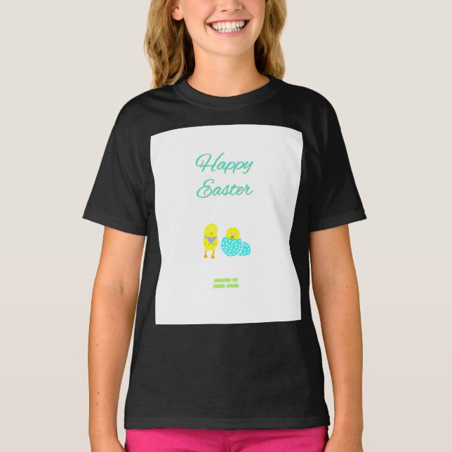 Osterhatchlings Girls Black Basic T Shirt (Vorderseite)