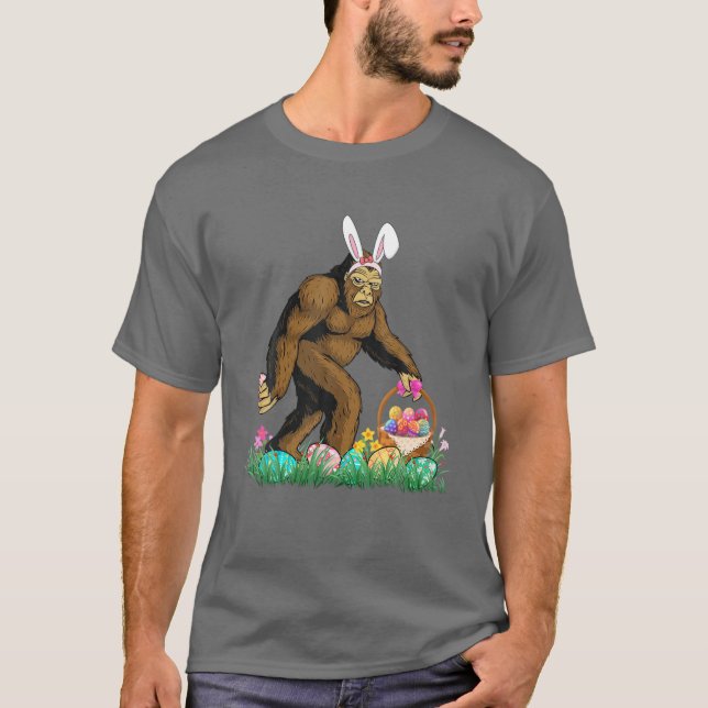 Osterhaufen Bunny Bigfoot Happy Osterjagd T-Shirt (Vorderseite)