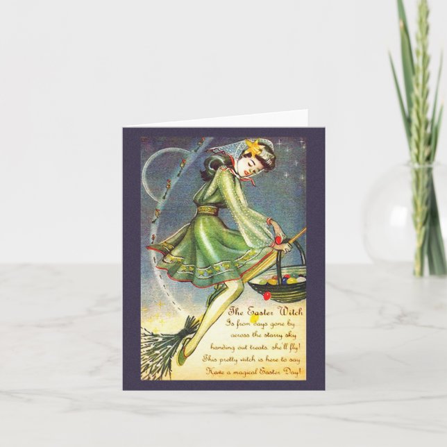 Osterhexe Feiertagskarte (Vorderseite)