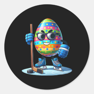 Osterhockey liebt Eier Egg Bunny Rabbits Männer Wo Runder Aufkleber