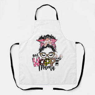 Osterhoppe Mama Messy Bun Mama Bunny Leopard Schürze