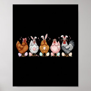 Osterhuhn Hasen Ohren Hahn Geflügel Bauer Poster