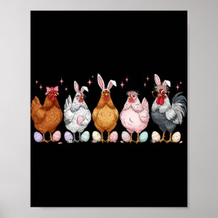 Osterhuhn Hasen Ohren Hahn Geflügelfarm B Poster