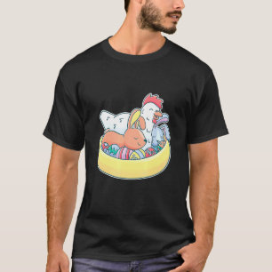 Osterhuhn-Hasenohren-Eier-Korb-Bauernhof-Tier  T-Shirt