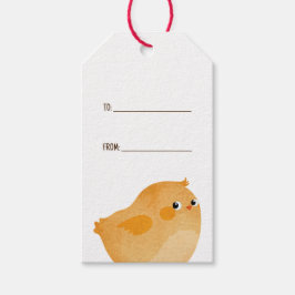 Osterhühnchen in Orange für eine schöne Feier Geschenkanhänger