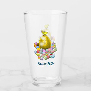 Osterhühnchen und -eier glas