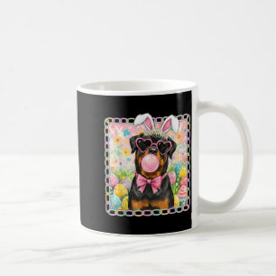 Osterhund-Hasenohren lustiger Rottweiler Osterhase Kaffeetasse