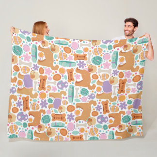 Osterhunde und Leckereien Muster Fleecedecke