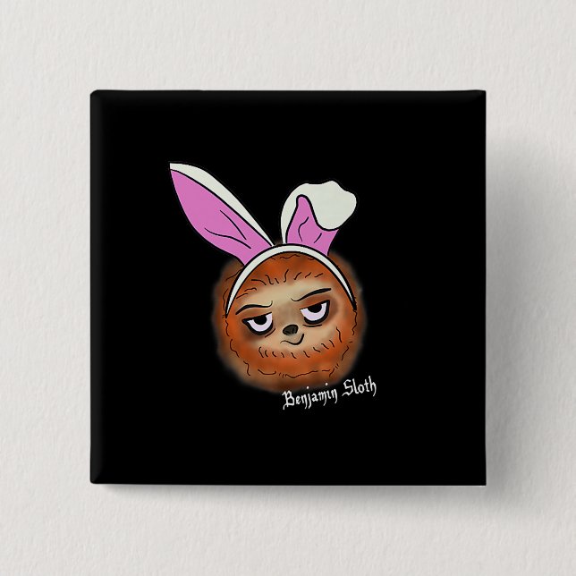 Osterhut mit sonnigen Ohren Premium Button (Vorderseite)