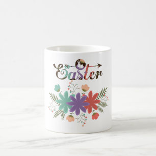 Osterillustration mit Blumen Tasse