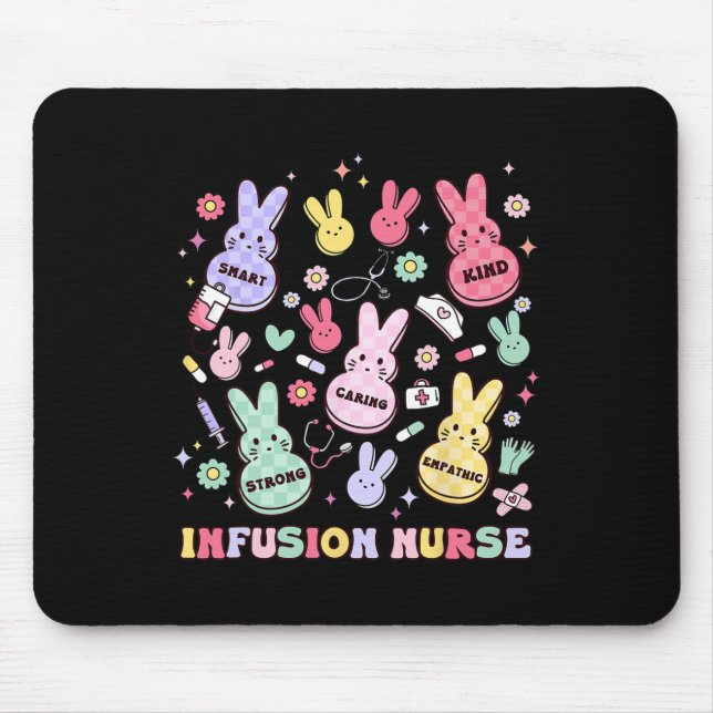 Osterinfusion Krankenschwester Kindermädchen Chemo Mousepad (Vorne)